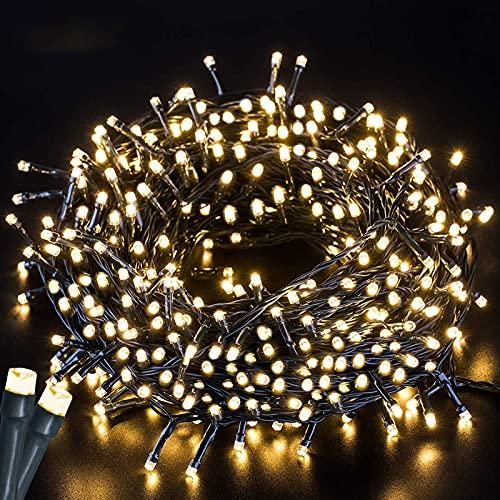 Amazon.com: Battery Operated Christmas Lights-132FT 300 LED 8 Modes Outdoor/Indoor Waterproof Fairy Lights, Decorative Light Strings for Wedding Party Bedroom Roof Garden Halloween Thanksgiving Holiday,Warm White : Home & Kitchen