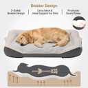 Orthopedic Crate Dog Bed - Waterproof PU Dual-Surface Pet Bed, Comfort Dogs Couch Sofa with Washable Removable Cover, Small Size for Dogs & Crate Use,24.8''