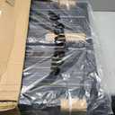 No Pawblems Free Standing Dog Gate with Door, 30'' Tall Foldable Dog Fence for Indoor & Outdoor, Up to 156 Inch Extra Wide Puppy Gate for Stairs, Hallways, Doorways, Deck, Yard (Black, 6 Panels)