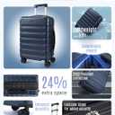 LIGHT FLIGHT Carry On Luggage 22x14x9 Airline Approved, Expandable Carry On Suitcases with Wheels, Lightweight Luggage, Durable Hard Shell 20 Inch Rolling Suit Case for Men Women Travel, Dark Blue