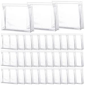 Xuniea 50 Pieces Mini Clear Makeup Bag Small Clear Zipper Pouch Travel Bag for Toiletries Plastic Cosmetic Organizer Waterproof for Women Men Vacation(8.66 x 6.88 x 2.16 In,Transparent)