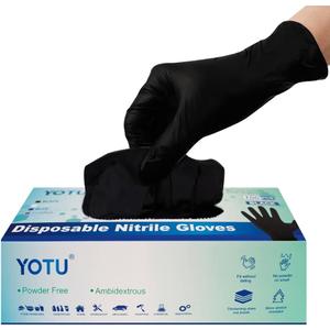 Black Disposable Nitrile Latex & Powder Free 6-Mil Gloves 100 Count, Textured, Mechanic Wearing, Cleaning, Food Black X-Large