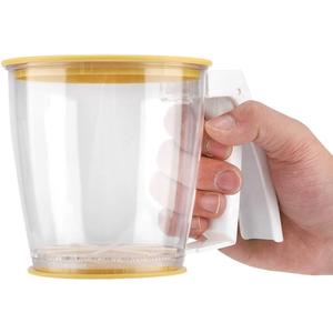 Flour Sifter,Hand-held Mechanical Strainer,One Hand Cup Flour Sifter,Powder Mesh Sieve for Kitchen Baking with Lid and Bottom Cover,Fine Powder Mechanical Sieve for Baking