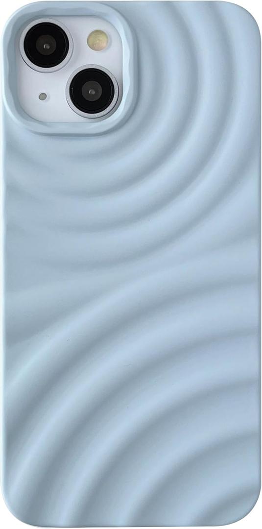 Caseative for iPhone 14 Case,Water Ripple Wave Meteorite Bubble Plating Phone Case (Blue,14)