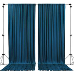 10 feet x 10 feet Dark Teal IFR Polyester Backdrop Drapes Curtains Panels with Rod Pockets - Wedding Ceremony Party Home Window Decorations (60"W x 120"L (Pack of 2))