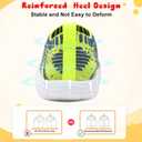 FEETCITY Toddler Slip On Shoes Boys Girls Wide Toddler Tennis Shoes Sports Walking Sneakers (Blue Green)