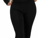 FAIRY SEASON Womens  Fold Over Yoga Flare Pants Pajamas Loungewear Pants (X-Small, Black)