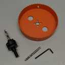 6 Inch Hole Saw with Arbor for Metal Wood and Plastic Cutting, 152mm Bi-Metal Hole Cutter for Different Project with Smooth and Flat Drilling Edge, Fast Chip Removal, Handy Hole Saw Kit Set