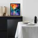 3 x Monet Style Colorful Wall Art Prints Black Swan In The Misty Lake Poster Canvas Art Wall Decor Picture For Bedroom Dorm Office Bathroom Wall Decor Aesthetic Home Artwork 8"  10" With Framed (BK07.)