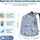 Cute Boba Bubble Tea Print Kids Backpack, Lightweight Girls School Bookbag with Front Pocket and Side Pockets for School and Daily Use, One Size