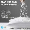 MIULEE 14x36 Inch Down Feather Pillow Insert,Fluffy and Comfy Throw Pillow with Cotton Fabric for Bed Couch and Sofa