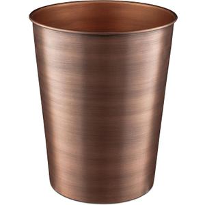 Monarch Abode Metal Bathroom Trash Can Waste Basket for Bedroom, Office Desk, & Dorm, Handcrafted, Durable Decorative Antique Copper Small Trash Can Bathroom Garbage Bin Wastebasket
