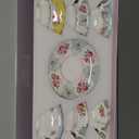 fanquare Colorful Floral Porcelain Coffee Cups with Saucers, British Tea Cups Set for 6, Classic Rose Tea Party Set for Women (Yellow and Blue)