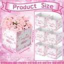 Qunclay 12 Pcs Graduation Box Table Centerpieces 7 Inch Pink Bow Paper Flower Boxes Table Decor Class of 2026 Congrats Grad Party Supplies for High School College Grad Celebration Prom Decoration