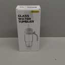 Nefeeko 32oz Glass Tumbler with Lid, Straw & Handle, Lead-Free Wide Mouth Drinking Cup for Iced Coffee, Smoothie, Water - Perfect for Office, Home, Driving & Gifts, Fits in Cup Holder (Pink)