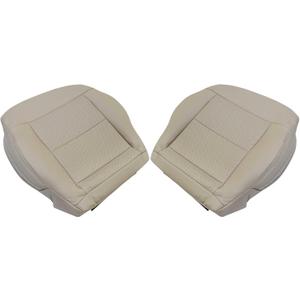 NLQR Front Driver and Passenger Bottom Replacement Perforated Seat Covers Tan Microfiber Leather Compatible with Mercedes Benz E200 E250 E300 E350 2010 2011 2012 2013 2014 2015 2016