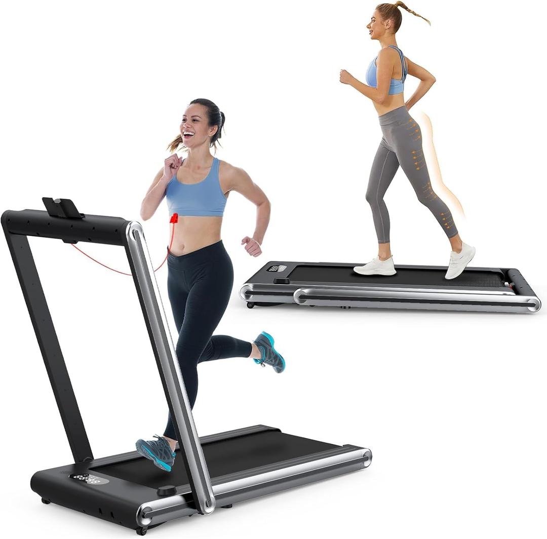 Treadmill Under Desk Walking Pad,2 in 1 Folding Treadmill for Home/Office with Remote Control and APPLarge Screen