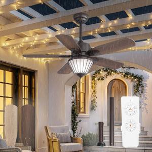 42" Outdoor Ceiling Fan with Lights for Patios, IP65 Waterproof