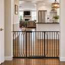 Extra Wide Baby Gates for Doorways 52.76"-62.20" Extra Wide Baby Gate Dog gate Pressure Mounted No Drilling with Walk-Through, Auto-Close & Dual-Direction Swing for Large Wide Opening Black