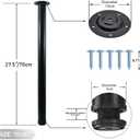 QLLY 27.5 inch / 70cm Adjustable Tall Metal Desk Legs, Office Table Furniture Leg Set, Set of 4 (70cm, Black)