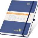 POPRUN 2025-2026 Daily Planner One Page Per Day (Large - 8.25'' x 12'') - Academic Calendar (July 2025 - June 2026), 2025 Day Appointment Book with Monthly Tabs, Hardcover - Navy Blue