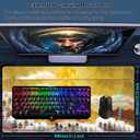 Mouse Pad, Golden Sun Mountain Groovy Forest Large Gaming Mouse Pad for Desk, Big Desk Mat with Seamed Edges, Waterproof Desk Pad, Non-Slip Rubber Base, Long Computer Mousepad, 31.5 x 11.8 Inch