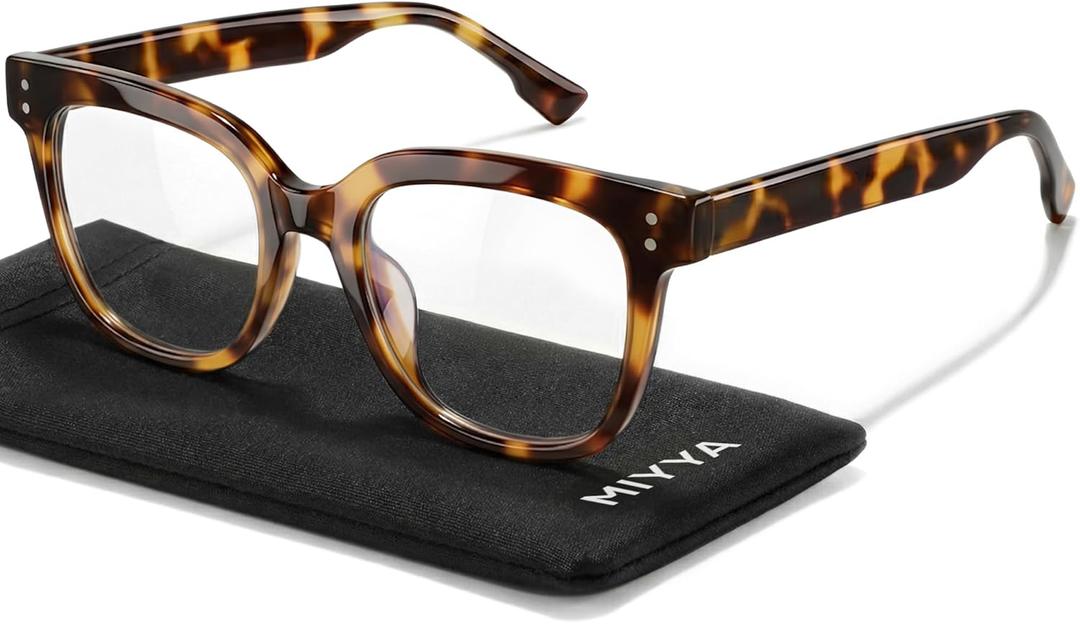miyya Blue Light Glasses for Women & Men  Oversized UV & Blue Light Blocker Chunky Frames, Stylish Eyewear Accessories (**Tortoiseshell)