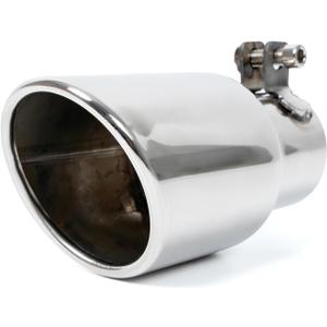 KHK 2" to 3" Exhaust Tip - 6" Long Diesel Exhaust Tips,2" Inlet 3" Outlet Stainless Steel Bolt-On Angle Cut Truck Tailtip, Universal Fit for Trucks & Cars -Polished
