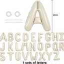 TONIFUL 16 Inch Cream White Letter A-Z Balloons, Custom Phrase Mylar Foil Alphabet Letter DIY Personalized Phrase Banner for Birthday Anniversary Baby Shower Bride Shower Supplies Decor (26 Pcs)