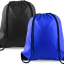 KUUQA 2 Pcs Drawstring Backpack Bags Bulk Sports Cinch Sack String Backpack Storage Bags for Gym TravelingBlack, Blue