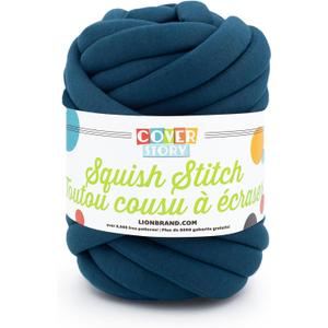 Lion Brand Yarn Cover Story Squish Stitch, Blanket Yarn, Mallard, 1 Pack