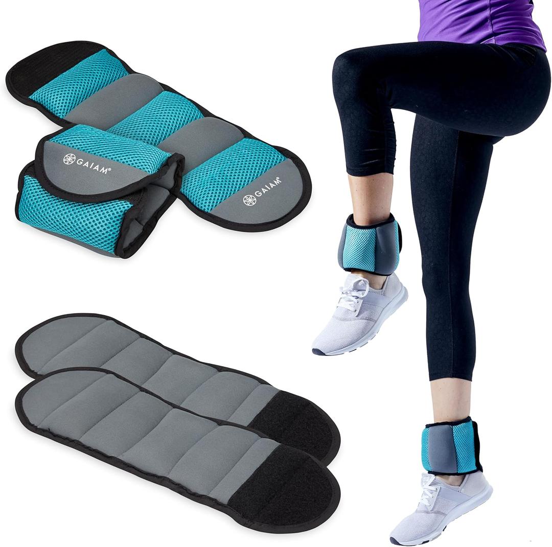 Gaiam Ankle Weights, Wearable Bracelet to Strengthen, Tone & Sculpt, Adjustable Ankle Weights for Women & Men for Yoga, Dance, Pilates, Barre, Cardio, Home & Gym Use, 10lbs