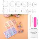 72Pcs Press on Nails Long Stiletto Fake Nails Glossy Glue on Nails Medium Length Acrylic Nails Full Cover Stick on Nails Reusable Acrylic Artificial Nails Glue on Nails for Women