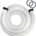 15ft 1 1/2" Pool Hose for Above Ground Pools Long Pool Pump Replacement Filter Hoses 1.5" EVA Swimming Pool Filter Hose for Filter Pumps, Saltwater Systems and Sand Filters (White)