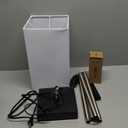 FIGDIFOR Floor Lamp, 3-Way Touch Control Dimmable Standing Lamp with Sturdy Marble Base, Brushed Nickel Touch Floor Lamp Tall Lamp with Square Linen Shade for Living Room, Bedroom, LED Bulb Included