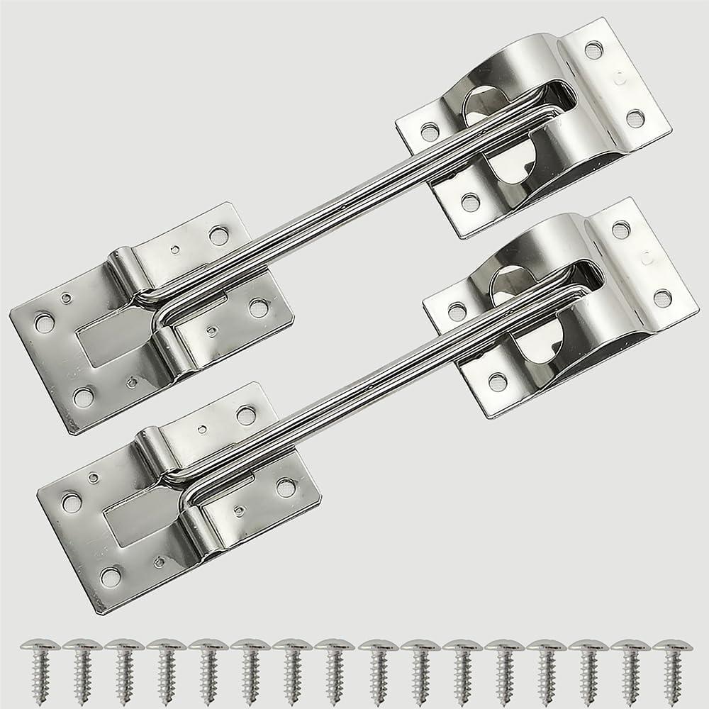 CHENGHONG RV Door Holder Latch Trailer External Door Holder 2 Pack 304 Stainless Steel 6 "T-Shaped Entrance Latch Hardware (with Screws) Suitable for RV Trailer Truck Hook Holder Door Latch