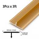 Gaahing Aluminum T Molding Floor Transition Strip, T Moulding for Laminate Flooring Planks, Vinyl Floor Transition, Rubber Transition (3Pcs x 2.9ft x 0.8in, Matte Gold)