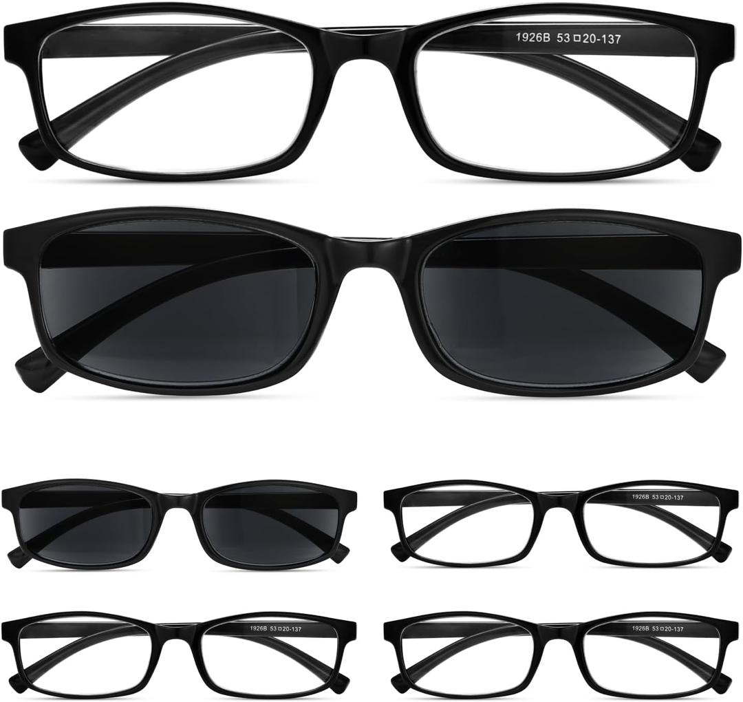 Gaoye Reading Glasses Men/Women, Eyeglasses, Blue Light Readers for Men/Women, Eye Glasses (Black Frames Sunglasses & Transparent Lenses)