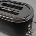 MELLERHOME Retro Toaster 2 Slice, 7 Browning Levels, 3 Functions (Reheat, Defrost, Cancel), Stainless Steel Features, Removable Crumb Tray, Under Base Cord Storage, Black