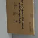 Outdoor Heated Cat House in Winter,Extremely Insulated & Weatherproof,Feral Cat Shelter with Waterproof Eaves & Escape Door for Outside Stray Barn Cat(Dark Grey,23.6"x16.5"x13.4")