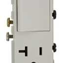 Leviton 20 Amp, 120 Volt, Decora Single-Pole, AC Combination Switch, Commercial Grade, Grounding, 5636-W, White