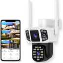 VSTARCAM Outdoor Security Camera Wireless, 2K Dual-Lens with 3-Way Display, 360 View, Color Night Vision, PIR Motion Detection, Spotlight Siren Alarm, 2-Way Talk, IP66 Weatherproof, Cloud/SD Storage