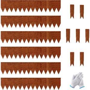 20ft.Cor-Ten Weathering Steel Landscape Edging(6 Pack)-8"x40"- Pre-Rusted Garden Edging with 7 Clips & Gloves - Durable,Flexible, Easy-to-Install for Landscaping,Tree Rings,Lawn & Garden