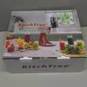 KITCHTREE Masticating Juicer Attachment for KitchenAid Stand Mixer, 4.2" Large Feed Chute Fit Whole Vegetables & Fruits, Slow Cold Press Juicing, Includes 2 * 28oz capacity cups (White+Grey)