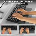 Wireless Keyboard and Mouse Combo with Wrist Rest, 2.4G Full-Sized Keyboard and Mouse Cordless, 3 DPI Adjustable Silent Mouse, Dual-System Keyboard for Computer/Laptop/Windows/Mac (Black)