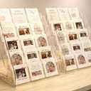 Card Display Stand set of 2, Clear 5-Tiered Shelf For Greeting Card, Stickers, Postcard, Sports Graded Card, Football Baseball Basketball Cards, Table Top Holder Display Rack For Psa Slabs (2 Pack)