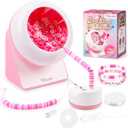 Tilhumt Clay Bead Spinner, Electric Bead Spinner for Jewelry Making, Friendship Bracelets Maker with Needle and Elastic String, Gift for Patent Design, Pink (Beads Not Included)