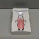 7 Color Galvanic Machines - Red Light Therapy for Face and Neck, Face Massager Tool for Wrinkles, Double Chin, Vibrating Facial Massager with Thermals, Pink