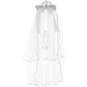 BluNight Collection Little Girls Elegant Princess Communion Flowers Girl Tiara Headpiece Veil (One Size)