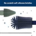 Dr. Brown's Silicone Cleaning Brush Set with Bottle, Spout, and Straw Brush, 3 Brushes to Clean Baby Bottles, Spouts, Nipples, and Straws, BPA Free  3-Pack (Compact)